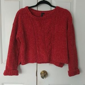 ANY OFFER ACCEPTED!!!  Moon & Madison cropped red sweater